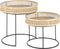 Mica Decorations Leandro Bijzettafel - Set van 2 - H45 x Ø45 cm - Zwart (2 stuks)