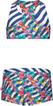 Just Beach Meisjes Bikini - Reversible - Wavy Streep en Tropical Birds - Maat 140
