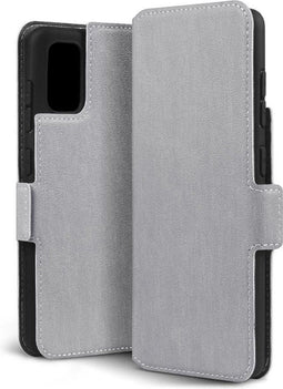 CaseBoutique Slimfit Bookcase hoesje geschikt voor Samsung Galaxy A41 - Effen Grijs - Kunstleer