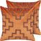 SERGIPE - Sierkussen set van 2 - Oranje - 45 x 45 cm - Fluweel