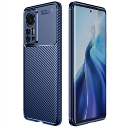 iMoshion Hoesje Geschikt voor Xiaomi 12 Pro / 12 Hoesje Siliconen - iMoshion Carbon Softcase Backcover - Blauw