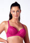 After Eden DEE Dames Beha - Voorgevormde Demi Cup - Micro en Kant - Fuchsia