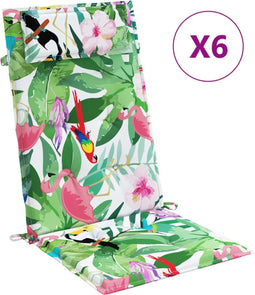 vidaXL - Stoelkussens - 6 - st - hoge - rug - oxford - stof - meerkleurig