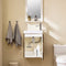 SoBuy BZR196-BR - Compact Badkamermeubel met Wastafel - Bruin met Witte Wastafel