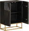 vidaXL - Dressoir - 55x30x76 - cm - massief - mangohout - en - ijzer - zwart