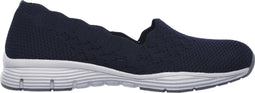 Skechers Seager - Stat Dames Instappers - Air-Cooled Memory Foam - Navy - Maat 38