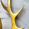 Geometrisch Hertenhoofd Standbeeld voor Muur - Gouden Afwerking, 51,5x37x11 cm