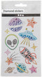 Diamond Stickers - Ruimte Thema - Zelfklevende Glitter Stickers - Strass Knutselstickers - Luxe Decoratie Stickers - Feestelijke Plakdiamant Stickers - 10x16 cm - 1 Vel