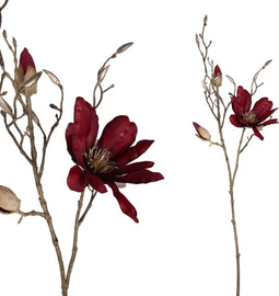 PTMD Magnolia Bloem Kunsttak - 46 x 20 x 86 cm - Wijnrood
