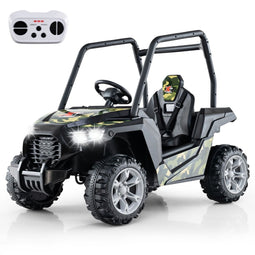 Coast - 24V Buggy Voertuig - RC & Dubbele Veerophanging - Grote Kinderauto - PP/Metaal - Camouflage
