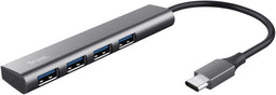 Trust Halyx - USB-C Hub - 4x USB 3.2 (5Gb/s) - Grijs