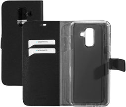 Mobiparts Saffiano Wallet Case - Samsung Galaxy A6 Plus (2018) - Ruimte voor 3 pasjes - Zwart