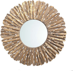 PTMD Resta Ronde Spiegel Zon - 71 x 3,5 x 71 cm - Metaal - Goud