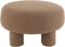 J-Line kruk rond Teddy Voeten - textiel - bruin