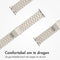 imoshion Stalen bandje - Geschikt voor Apple Watch 1, 2, 3, 4, 5, 6, 7, 8, 9, 10 (42 mm), SE - 38/40/41 mm - Sterrenlicht - One Size