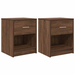 vidaXL - Nachtkastjes - 2 - st - met - lade - 40x34x50 - cm - bruin - eikenkleur
