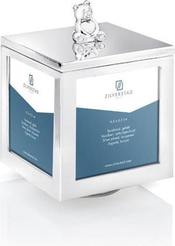 Zilverstad - Fotolijst doos Beer met hart + muziekdoosje