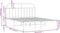 vidaXL - Bedframe - met - hoofdbord - metaal - wit - 150x200 - cm