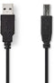 Nedis CCGP60100BK20 - USB A naar USB B kabel - 200 cm - Zwart