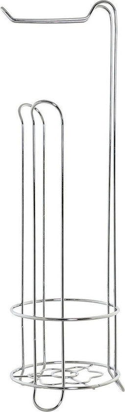 Wc/toiletrol houder staand zilver - Toilet/badkameraccessoires - Toilet/badkamerbenodigdheden