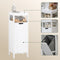 SoBuy BZR122-W - Badkamerkast - Lage Kast met Wasmand - Wit