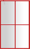 vidaXL - Inloopdouchewand - transparant - 118x195 - cm - ESG-glas - rood