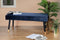LIFA LIVING Barcelona - Halbank - Fluweel & Hout - Blauw & Goud - 101 x 42 x 45 cm
