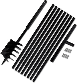vidaXL - Grondboor - met - handvat - 180 - mm - en - verlengstukken - 9 - m - (staal)