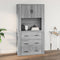 vidaXL - Wandkast - 80x33x80 - cm - bewerkt - hout - grijs - sonoma - eikenkleurig