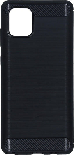 Hoesje Siliconen Geschikt voor Samsung Galaxy Note 10 Lite - Brushed Backcover - Zwart