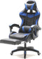Gamestoel met voetsteun Cyclone tieners - bureaustoel - racing gaming stoel - blauw zwart