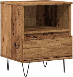 vidaXL - Nachtkastje - 40x35x50 - cm - bewerkt - hout - oud - houtkleurig