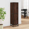 vidaXL - Hoge - kast - 35,5x35x139 - cm - bewerkt - hout - en - metaal - bruin - eiken