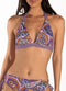 Cyell PRETTY PAISLEY - Bikinitop Halter Voorgevormd Dames - Maat 38D - Paars