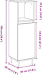 vidaXL - Badkamerkast - 30x30x100 - cm - bewerkt - hout - betongrijs