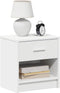 vidaXL - Nachtkastje - met - lade - 39x28x41 - cm - wit