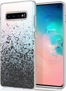 iMoshion Hoesje Geschikt voor Samsung Galaxy S10 Hoesje Siliconen - iMoshion Design hoesje - Zwart / Transparant / Splatter Black