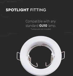 V-TAC VT-778-WH GU10 LED inbouwspots - Wit - IP20 - Modelnr: - VT-778-WH