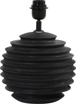 Light & Living Tafellamp Renzo - Mangohout - 26cm - Mat Zwart - excl. kap