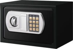 BRASQ Elektrische Kluis Zwart - 31x20x20 cm - Cijferslot - incl. Bevestigingsmateriaal - Geldkist - geldkluis - Geldkistje met cijferslot
