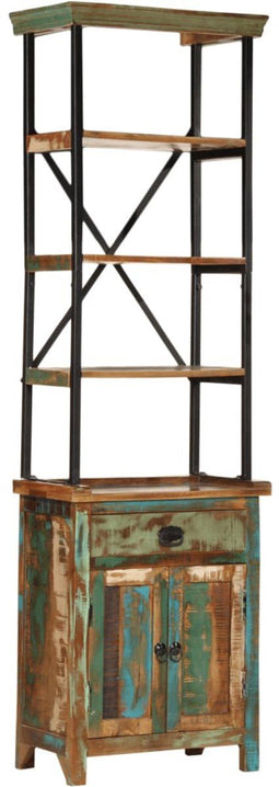 vidaXL - Hoge - kast - 55x30x180 - cm - massief - gerecycled - hout