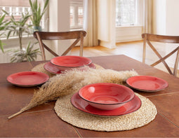 Serviesset Quid Vita 18 Onderdelen Keramisch Rood