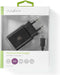Nedis WCHAM213ABK - USB-wandlader - 12 W - Snellaad functie - 1x 2.1 A - Inclusief 1 m USB-A naar micro-USB kabel - Zwart