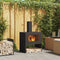 vidaXL - Vuurplaats - met - Schouw - Zwart - 60x40x96 - cm - Staal
