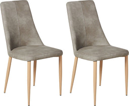 Set van 2 eetkamerstoelen CLAYTON Kunstleer Lichtgrijs