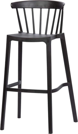 WOOOD Barstoel Binnen/Buiten Bliss - Kunststof - Zwart - 75x52x53
