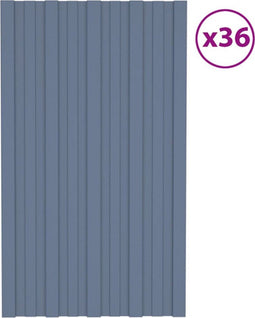 vidaXL - Dakpanelen - 36 - st - 80x45 - cm - gegalvaniseerd - staal - grijs