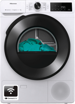 Hisense DH3V903UW/BLX - Warmtepompdroger - 9 kg - Air Refresh Anti-kreuk Easy Clean Filter Twin Flow - Wit
