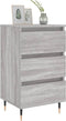 vidaXL - Nachtkastje - 40x35x69 - cm - bewerkt - hout - grijs - sonoma - eikenkleurig