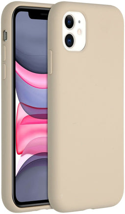 Accezz iPhone 11 - Liquid Silicone Backcover - Schokabsorberend - Beige